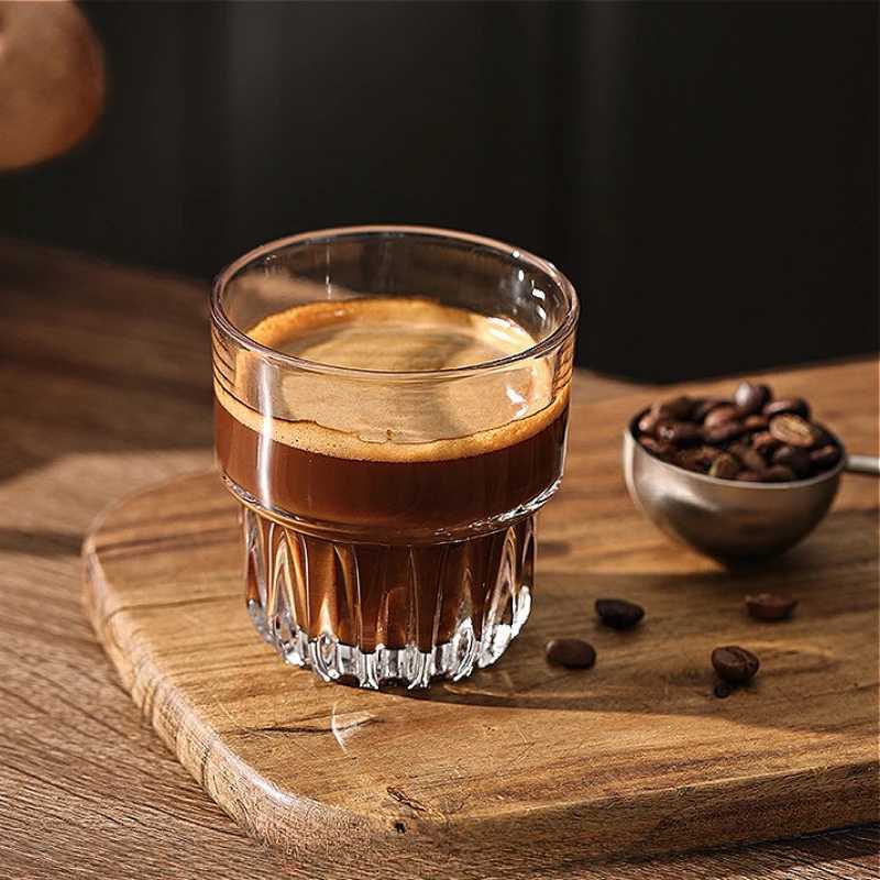 155ml/250ml/316ml Vintage American Coffee Mug Latte Mocha Coffee Cups Heat-resistant Drinking Glasses Transparent Cappuccino Cup Y251125