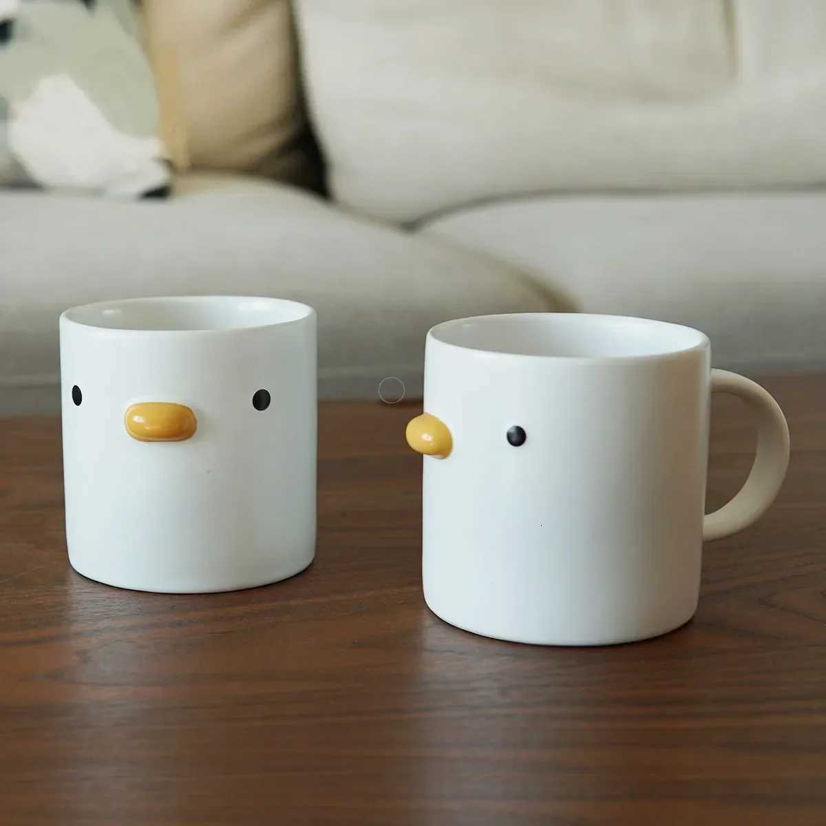 400ml Mug Ceramic Chick Coffee Mug Microwave Safe Ceramic Milk Mug Juice Handgrip Office Teacup Cup Kitchen Party Drinking Tools Y251125