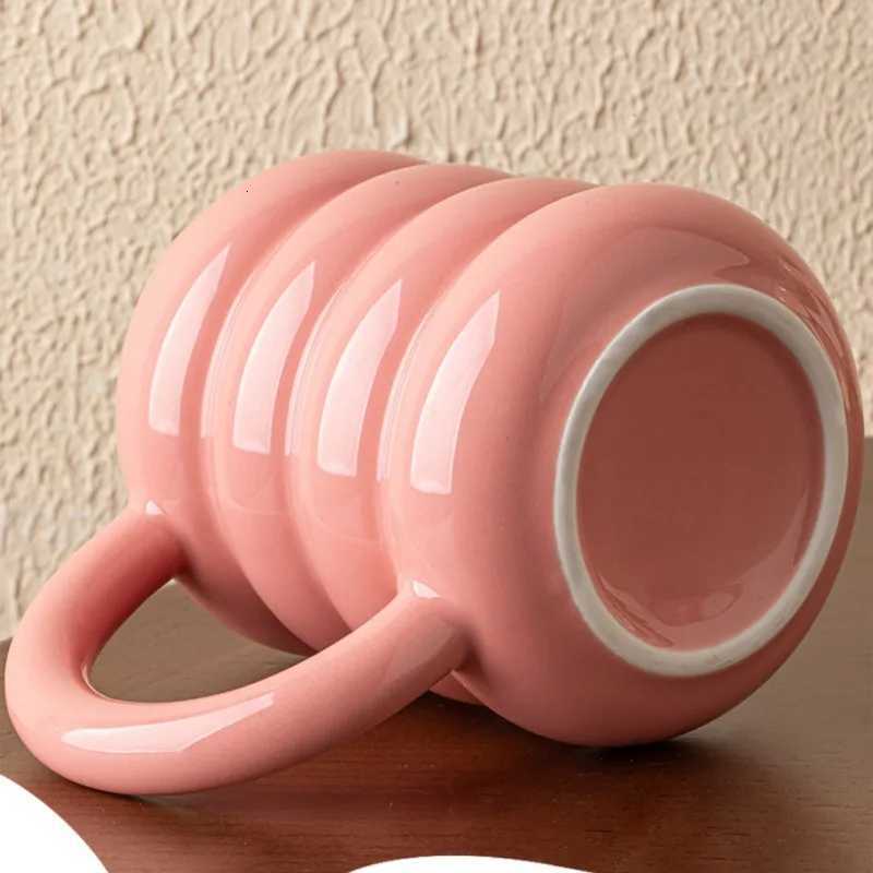 Pink Donuts High-value Ceramic Cups Creative Coffee Milk Cups Household Large-capacity Water Cups Couple Mugs Y251125