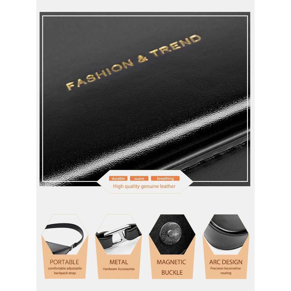 Zency New French Style High Quality Designer Women's Handbag Purse Fashion Leather Classic Black White Underarm Bag Sac Clutch