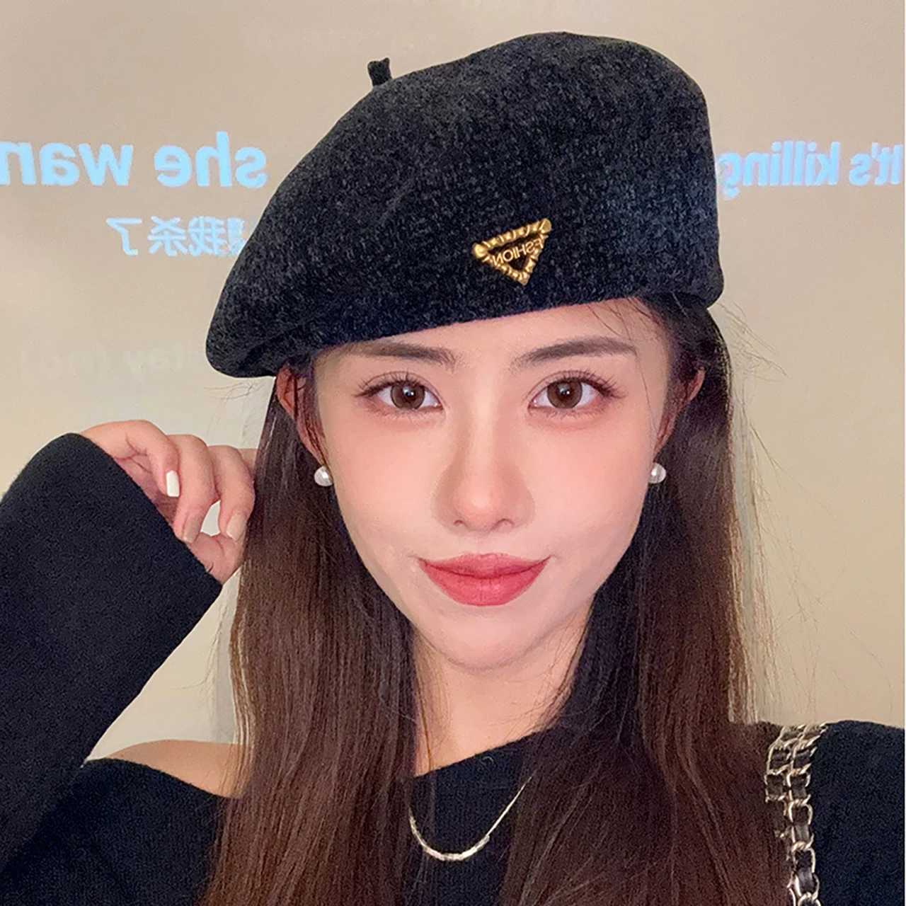 Winter Warm Berets Hat for Women Korean Vintage Lady Newsboy Cap Solid Color Girl Painter Artist Hats Christmas Gifts J251125