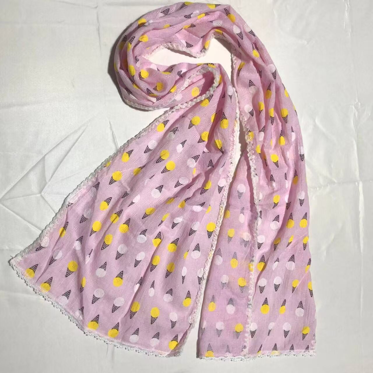 T549 cotton and linen cute small fresh spring, summer, autumn and winter universal scarf pastoral style