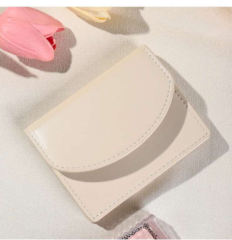 New Women's Short Zero Solid Color Card Bag Compact And Simple Small Wallet