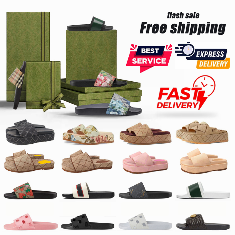 2025 Designer Fashion Slipper Sliders Slides Sandals Slippers For Men Women Hot Unisex men slipper platform rubber slide Black pink Flip Flops Free Shipping 35-45