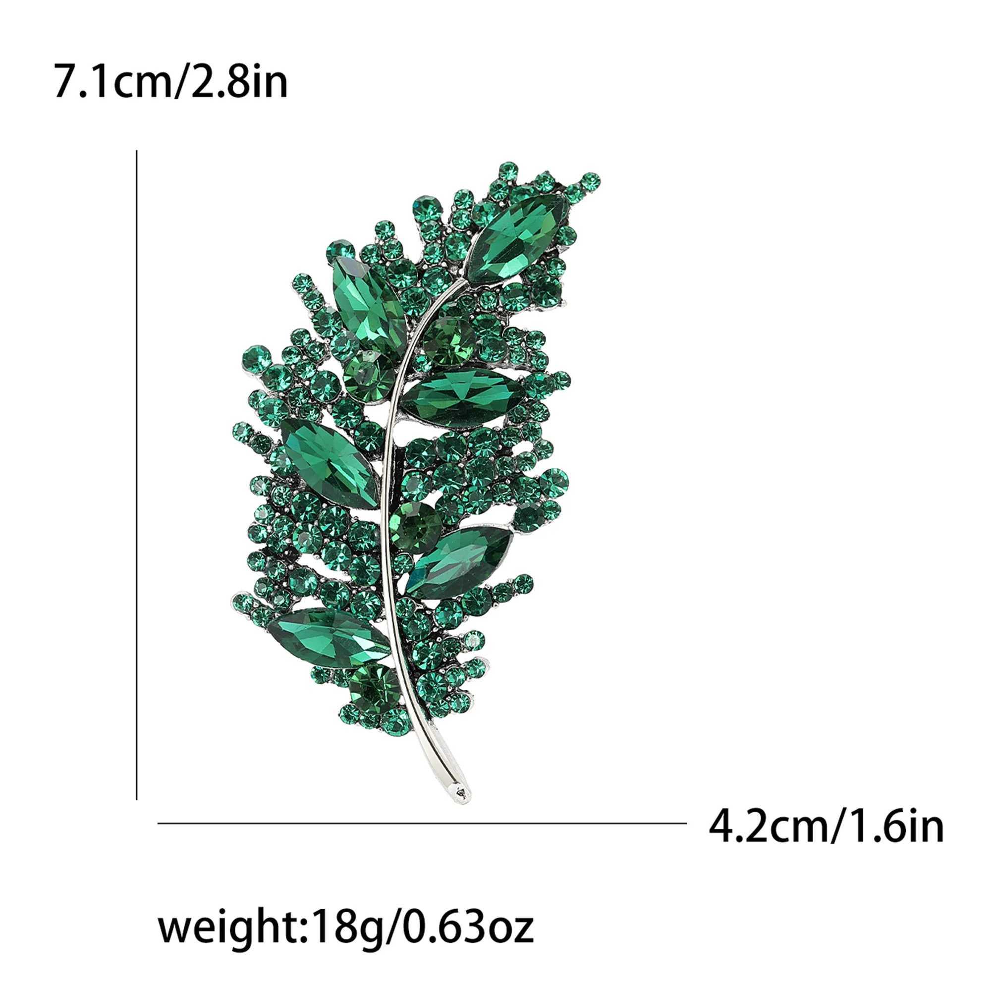 Rhinestone Feather Brooches for Women Unisex Creative Pins Event Party Backpack Decoration Clothes Accessories J251125