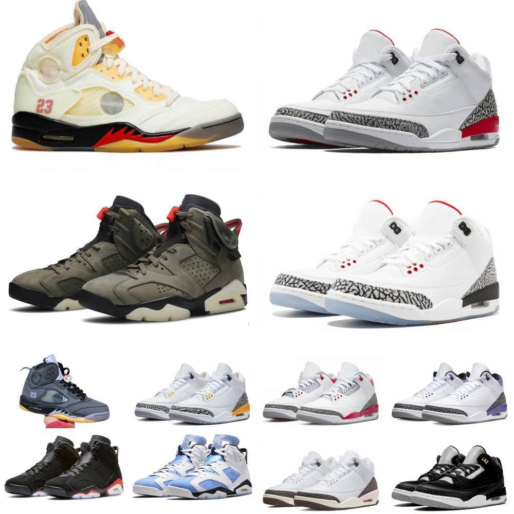 Trainers 3 J3 Sports Shoes Jump Mans Women Retroes 5 6 J5 Grey Black White Green Unc Cement 3S Basketball Shoe Sail Muslin Fire Red Metallic Carmine 5S Infrared Sneakers