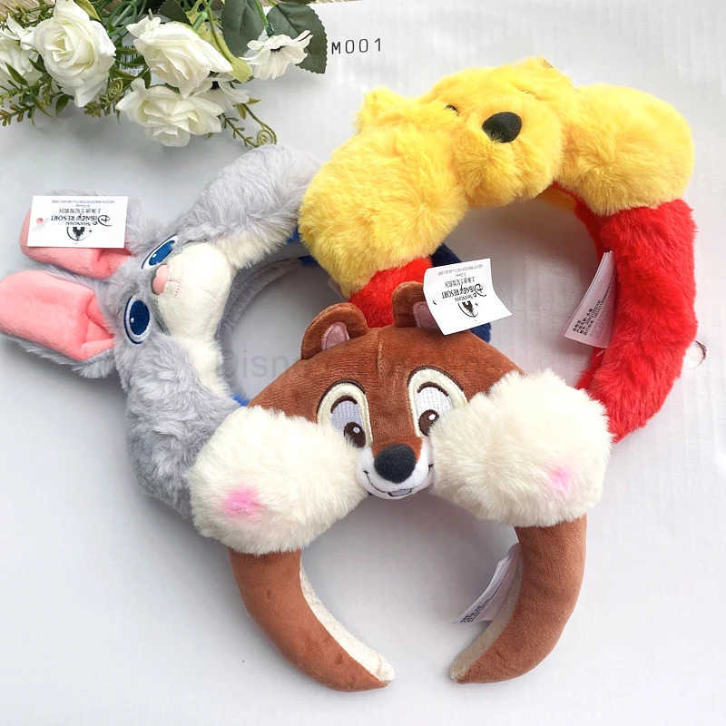 Disney Plush Animal Headbands Hair Accessories Female Girls Baby Toys Childrens COSTUME Headbands Role Playing Plush Gifts X250425