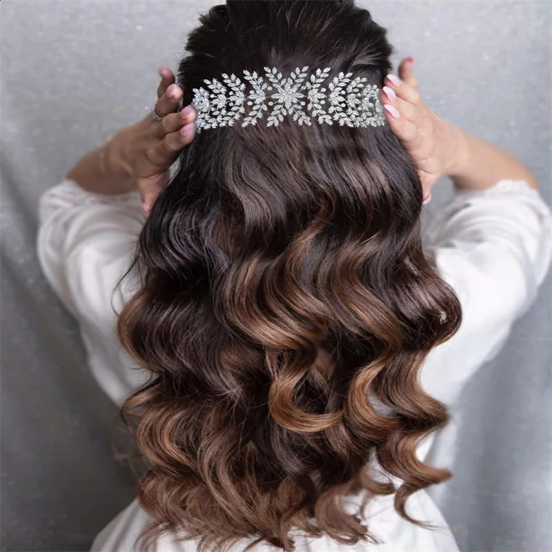 Bridal Headpieces Wedding Hair Jewelry Accessories Cubic Zirconia CZ Elegant Bride Tiaras Crowns For Women Prom Headdress 250420