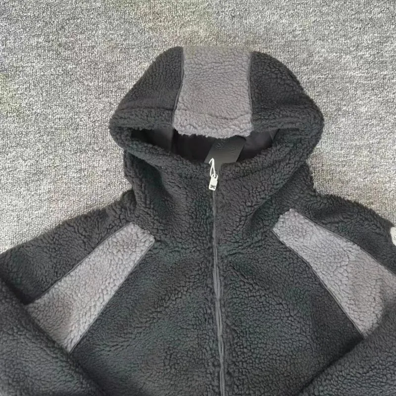 Designer Men's Wool coat Casual Unique Mertra zip-up Hooded Granular Fleece Comfortable Fabric Warm High Street Quality polar fleece Jacket Men W