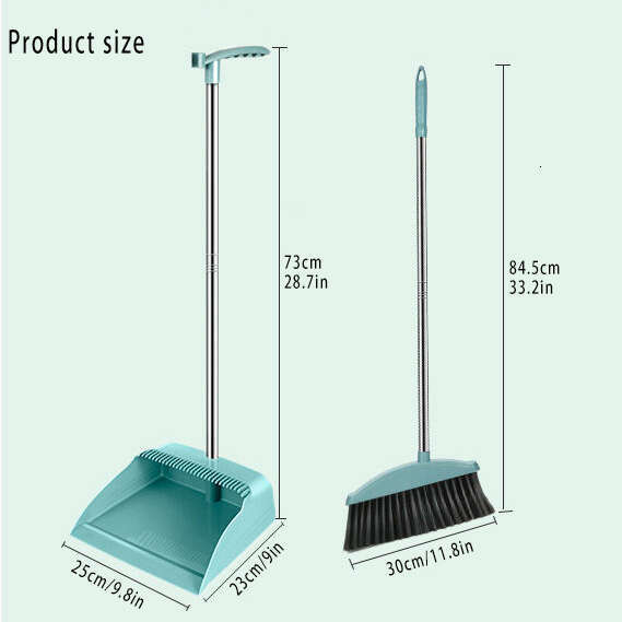 2-in-1 Household Cleaning Set, Soft Bristle Dustpan and Brush Combo, Non-Stick Hair Easy Dust Removal, Durable Plastic, Home Use