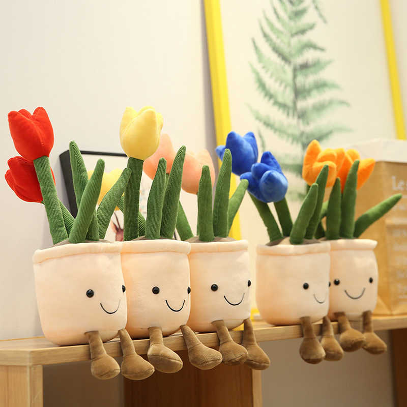 25-35cm Tip Plush toy flowerpot plush low decoration soft fluffy toy plant friend throw low Y250425