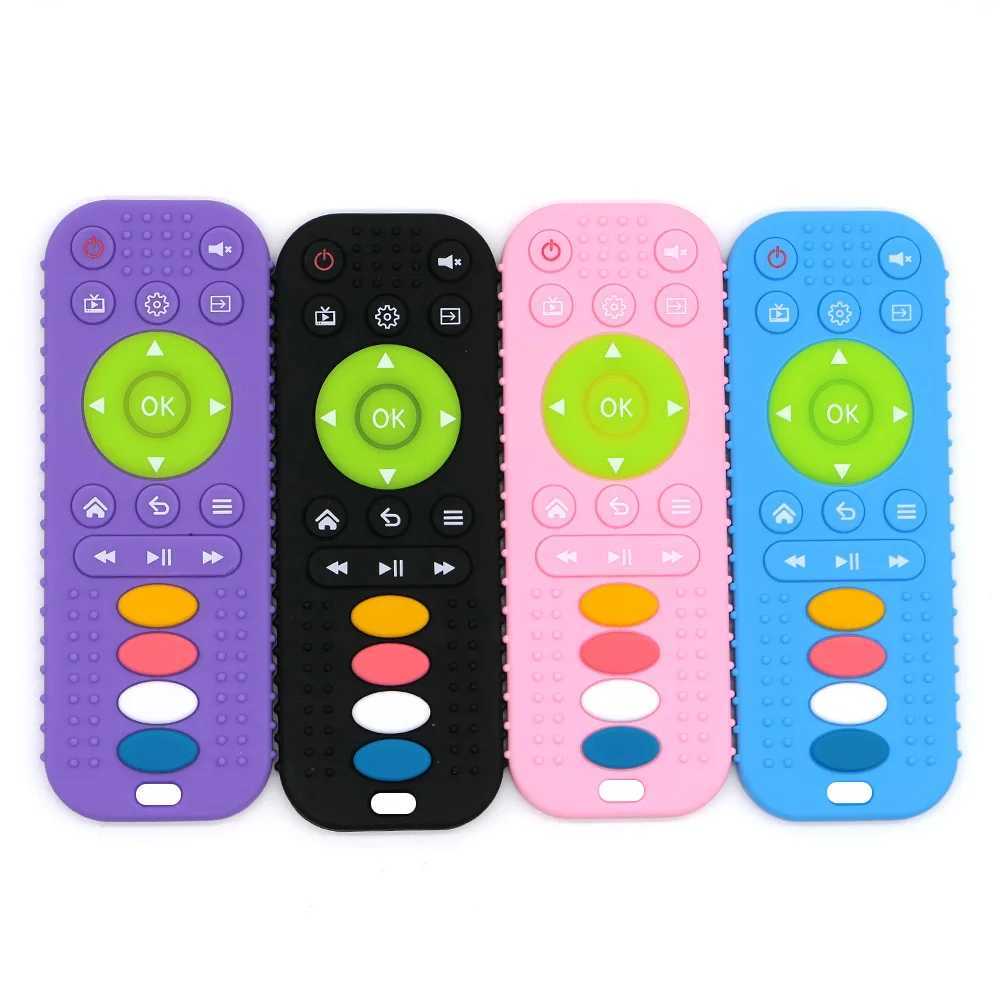 Silicone simulation remote control teething soothing anti-feeding toys food grade silicone buttons food grade G251125