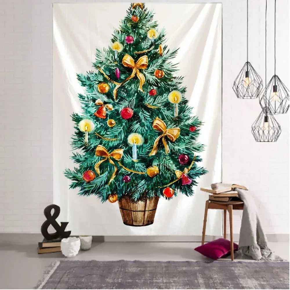 New Year Christmas Tree Tapestries Wall Art Decoration Cool Birthday Party Bedroom Hanging Wall Living Room Office Home DecorM251125
