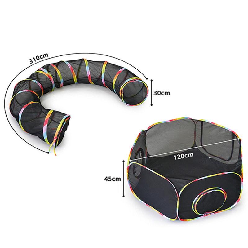 Pet cage cat tunnel portable foldable set pet tent domestication outdoor passage toy cat and dog fence