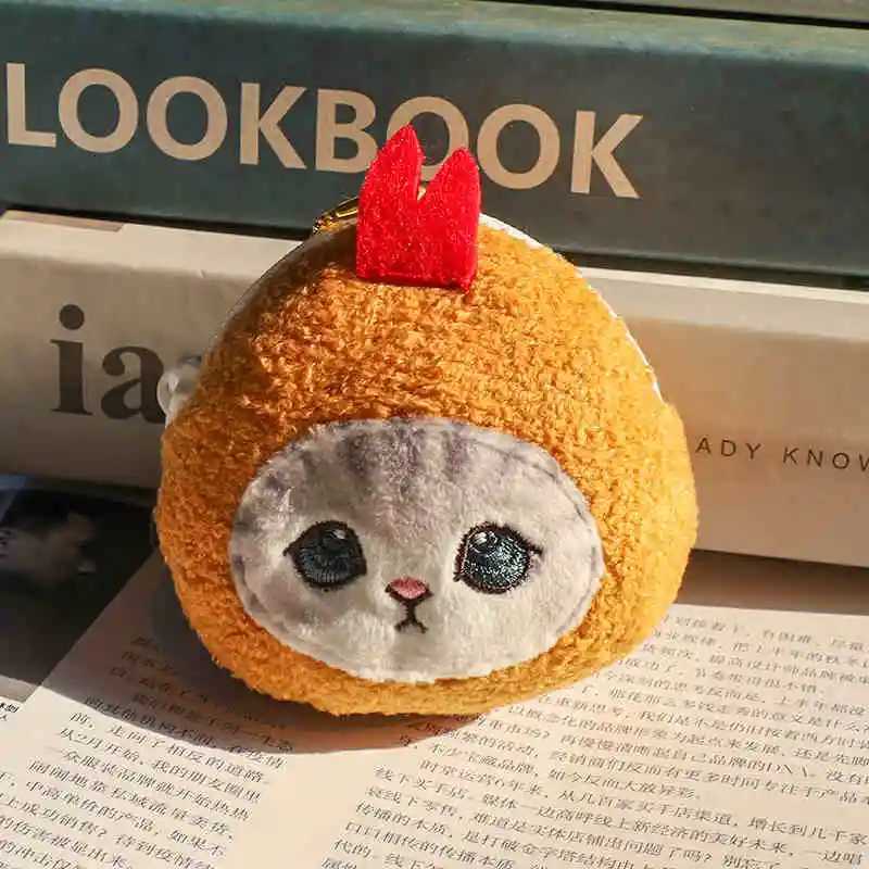Kawaii Mofusand Plush Coin Purse Key Chain New Earphones School Bag Pendant Portable Lipstick Cosmetic Bag Birthday GiftXJ251125