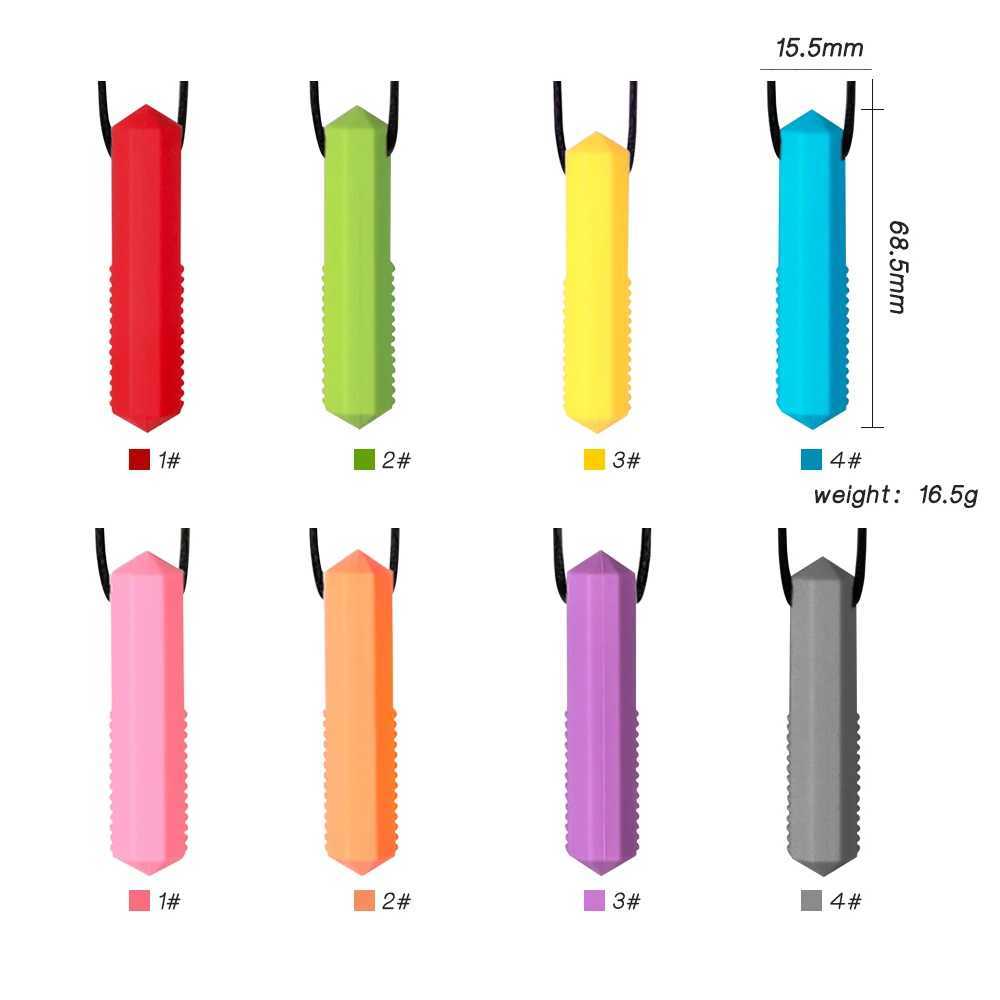 1pcs Silicone Teether Kids Chew Necklace Sensory Chewy Pendant Oral Motor Toys Therapy Tools for Autism ADHD chidrens goods G251125