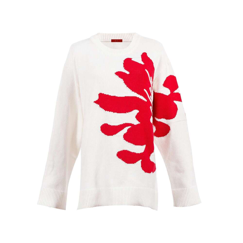 CHCH Round Neck Pullover Letters Embroidery Sweater For Women Autumn Spring 2024 Casual Loose Knitted Tops Streetwear