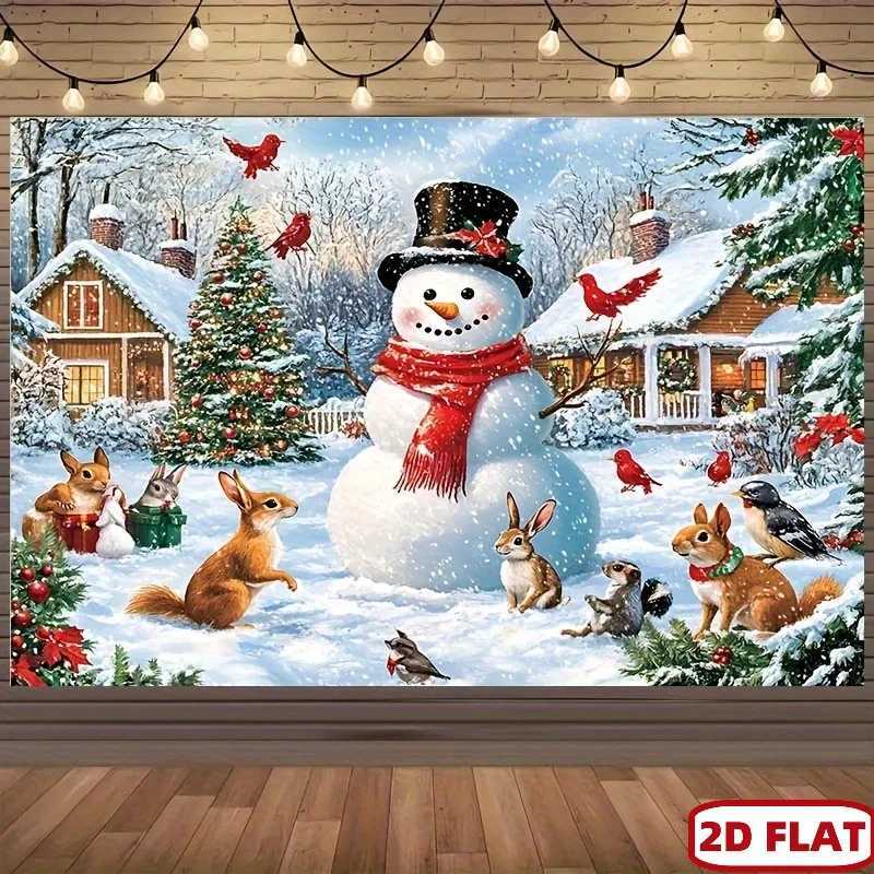 1pcs Winter Wonderland Christmas Backdrop Banner Indoor/Outdoor Decor for Christmas Birthday Wedding Photo BoothWinter PartyDecoM251125