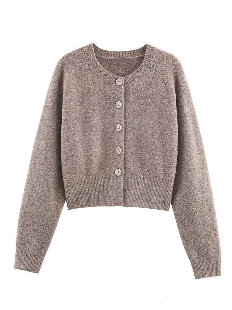 HH Womans Autumn Fashion Knitted Tops Round Collar Single-Breasted Coat Women Casual Button Long Sleeve Solid Cardigan TrendyT251125