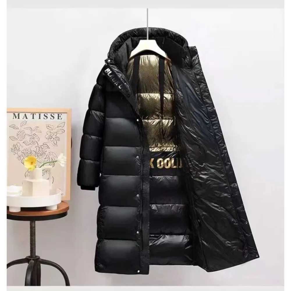 Brand New Couple Winter Long Down Jacket Fashion Women Tech Lined Warm Mens White Duck Coat Male Hooded Parka Feather JacketM251125
