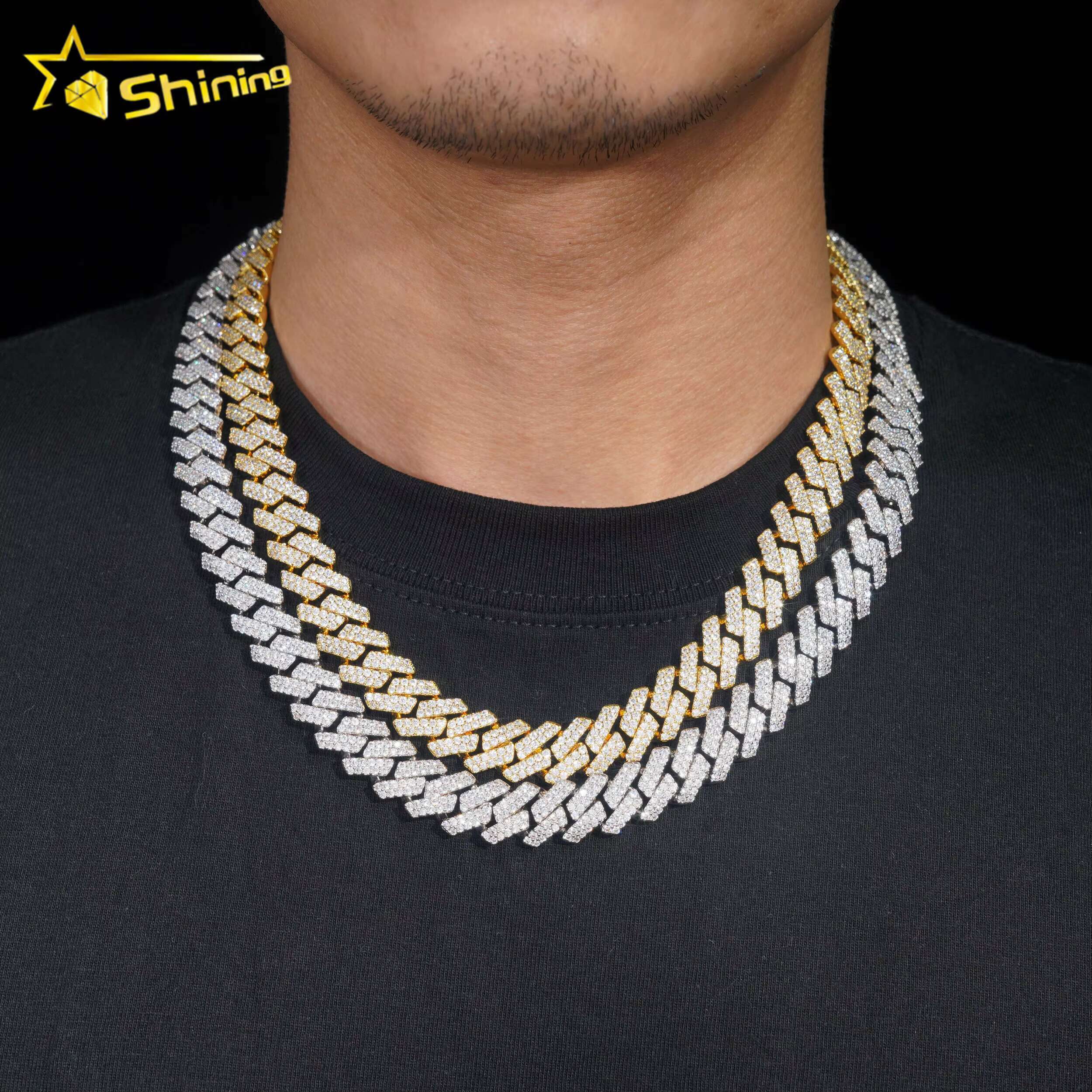Wholesale Price Hip Hop Cuban Chain Fashion 18K Gold Plated 13MM Brass Cubic Moissanite Diamond Cuban Link Chain