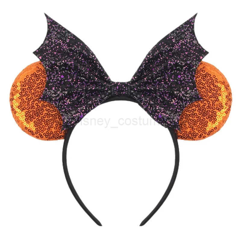 Disney Bat Skull Ear Headband Adult Children Role Play Halloween Witch Hair Girl Ghost Bow Party Hair Accessories X250425