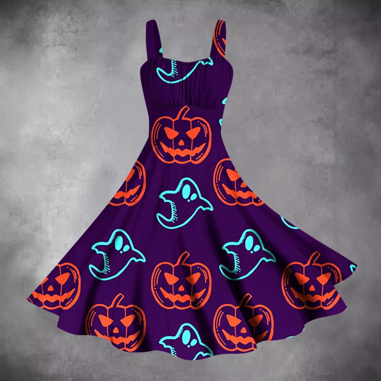 Dongdumaoyi Gothic Skull Print Halloween Dress For Women Vintage S Sexy Straps Rockabilly Robe Costumes