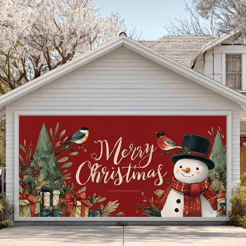 Christmas Backdrop Tapestry Garage Door Decor Outdoor Festival Party Hanging Banner Xmas Navidad Noel Natal Happy New Year 2026M251125