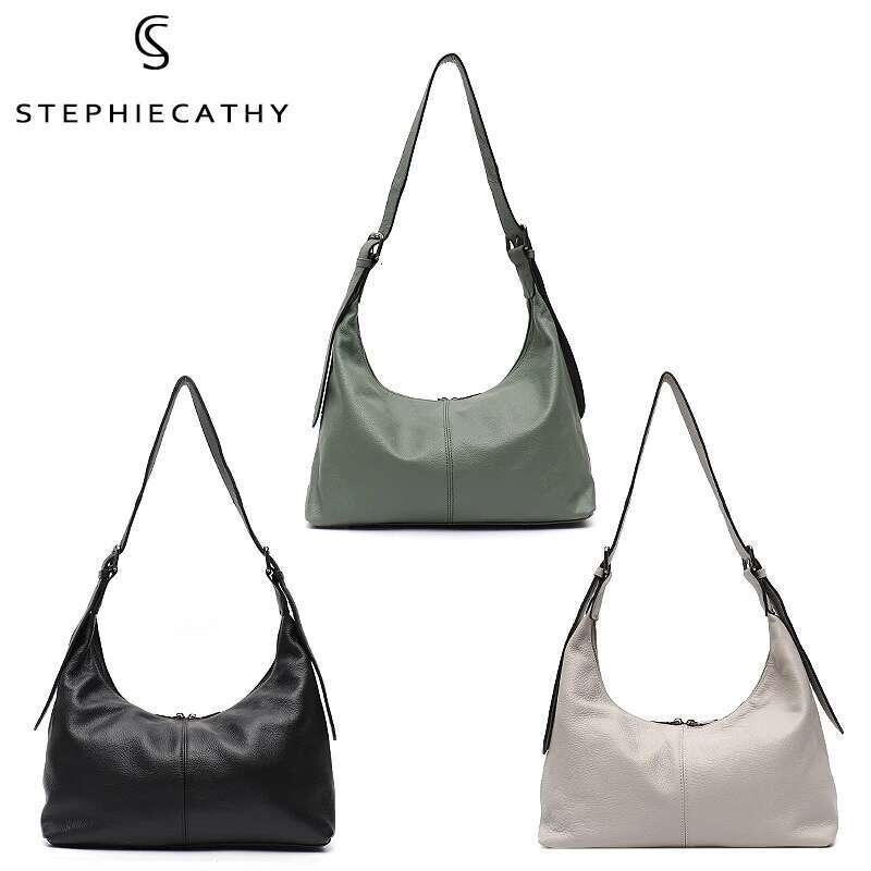 Designer Bag SC Women Cowhide Crossbody Bag Large Casual Shoulder Purse Wide Strap Handbag Female Daily 100% Genuine Leather Hobo Sack