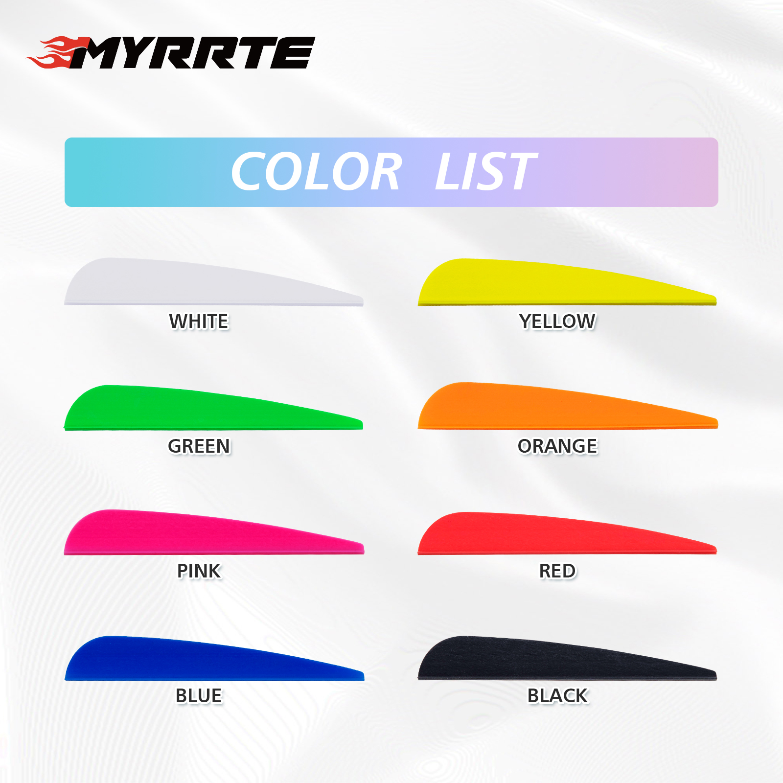 Wholesale (50Pack) Archery Arrows Vanes 8 Colors 1.75Inch Plastic TPU Fletching for Hunting Arrow Targeting Arrow Crossbow bolts
