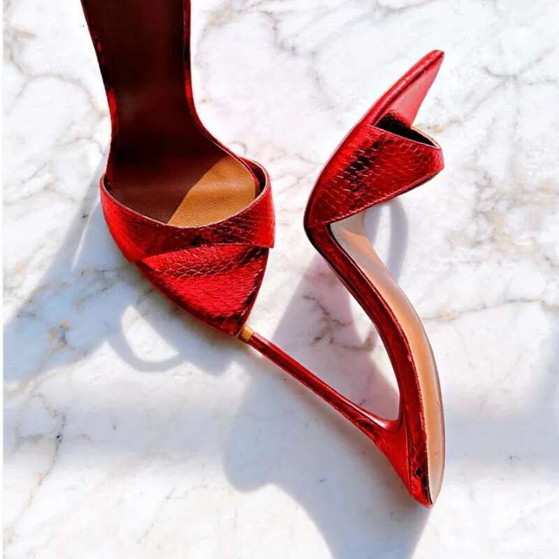 Summer new rivet laser patent leather suede satin sexy fashion slippers thin high-heeled banquet dress large size women's sandal