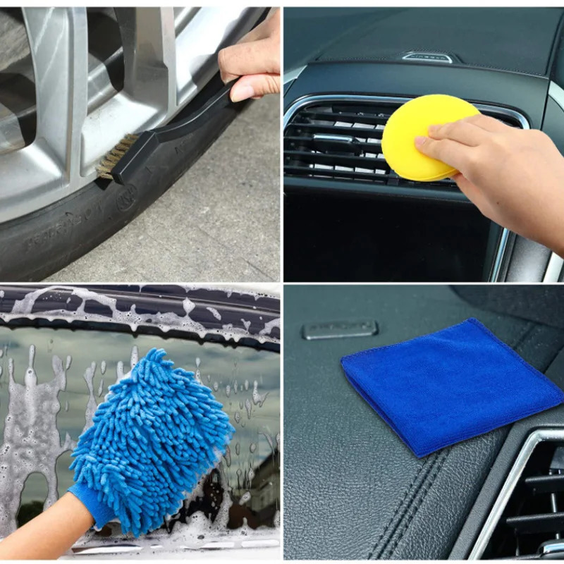SEAMETAL 1315 pieces car cleaning kit wash brush sponge towel for the edges of air vents dirt tool 250425