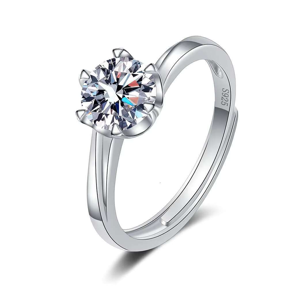 Hot Sell Sterling Silver Rings 925 Customized Moissanite Non Fade Silver Jewelry Luxury Wedding Engagement Ring for Women