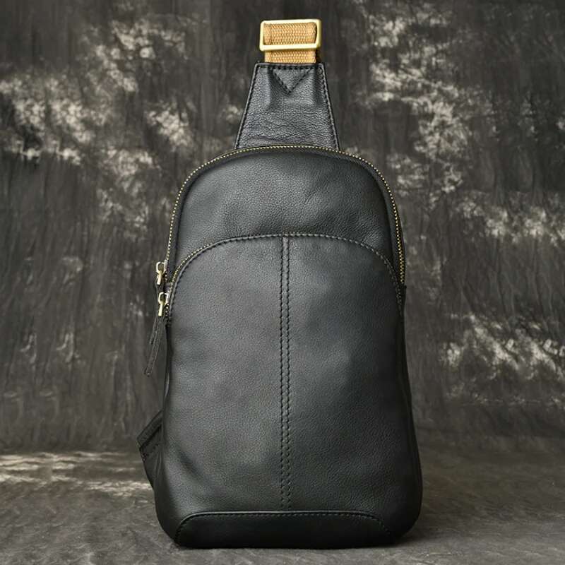 LUOKIR Men's Genuine Leather Shoulder Bag, Women's Cowhide Crossbody Small Backpack, Oilskin Large Capacity Bolsos Para Hombre.