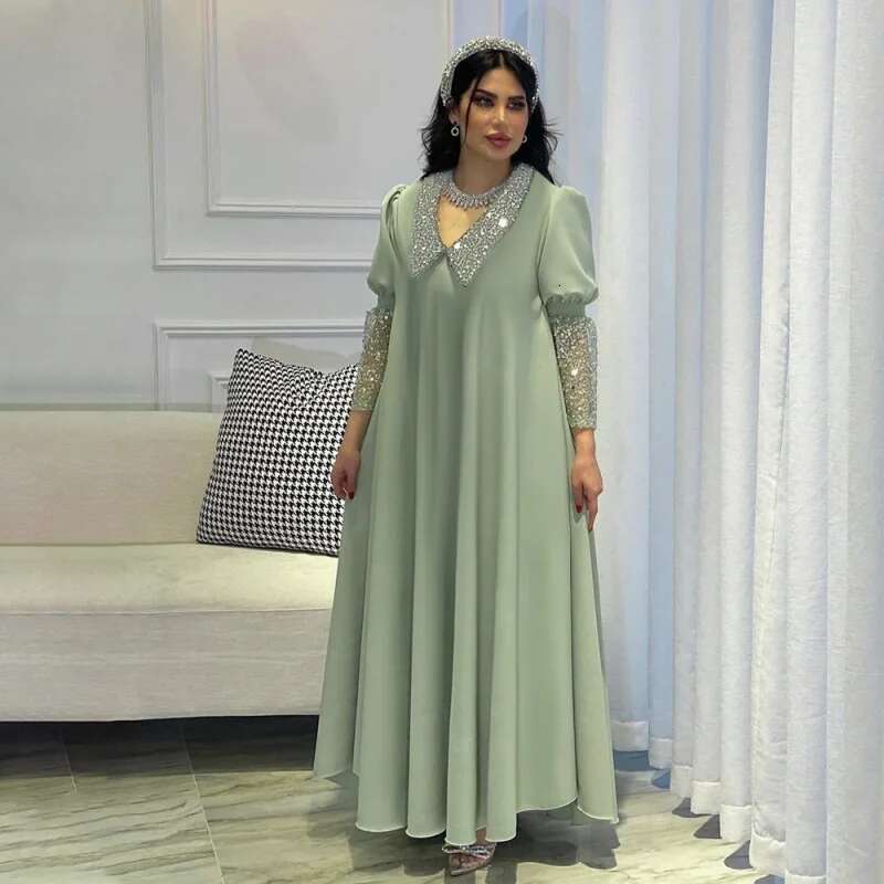 Dongdumaoyi Dubai Muslim Women S Wear Robe Fashionable Sequins Inserted Beads Stitching Middle East Maxi Dress W