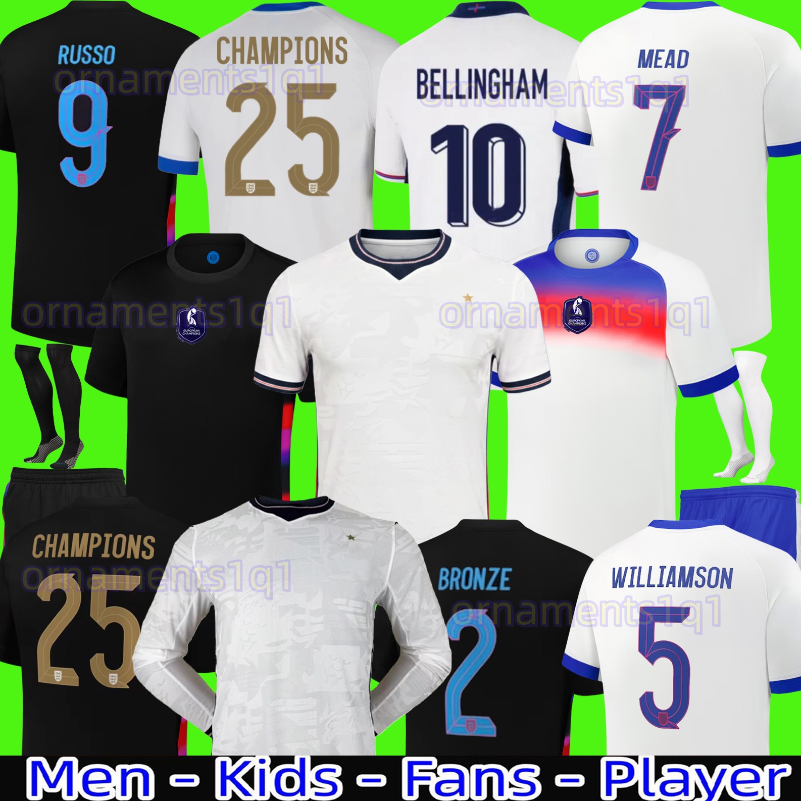2025 2026 EnGLaNdS Soccer Jersey Men Kids KANE BELLINGHAM MAINOO BOWEN RICE FODEN GORDON TONEY PALMER PICKFORD 24 25 26 Football Shirt Soccer Uniforms WOMEN