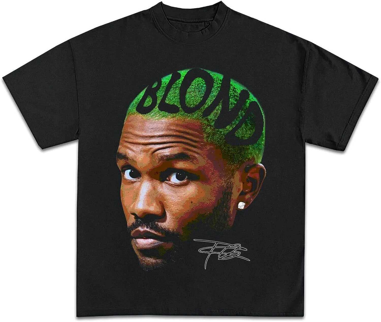 Frank Oceans shirt rap T-shirt concert Merch Blonds album cover graphic T-shirt Cotton new arrival Anime clothing mens T-shirt W250425