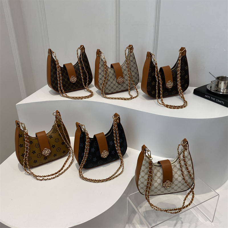 New Free Delivery Designer Shoes By 2025 Wind Armpit Crescent Shaped Grand Vintage Women's Chain Temperament, Shoulder Crossbody Bags, Trendy