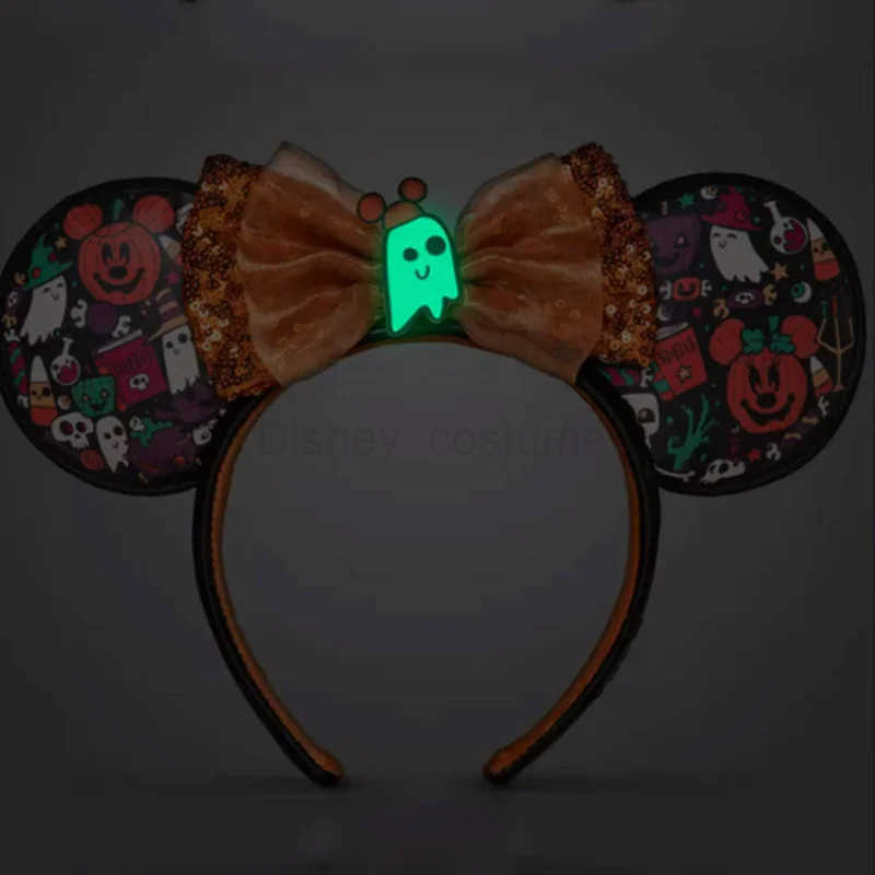 Disney Mickey Mouse Ears Hair Halloween Plush Headband with Cartoon Minnie Ears Birthday Party Decoration X250425