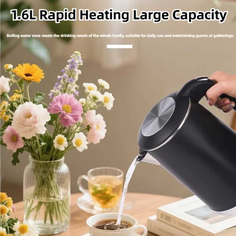 16L intelligent insulation electric kettle 304 stainless steel double insulation digital display kettle 1500W fast heating C251125