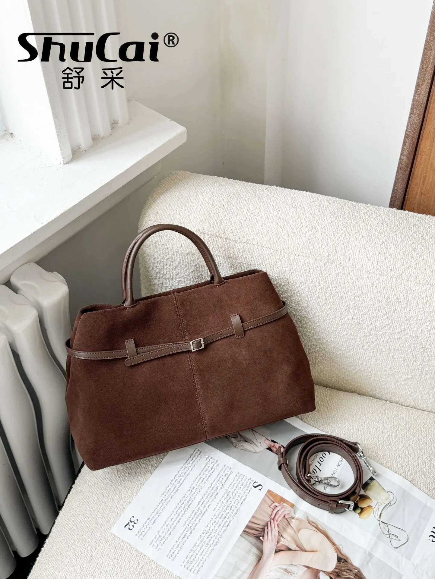 Suede Leather Fashion Women Tote Designer Brand Shoulder Corss Ladies Coffe Bag For Woman Handbag Female Brown Black