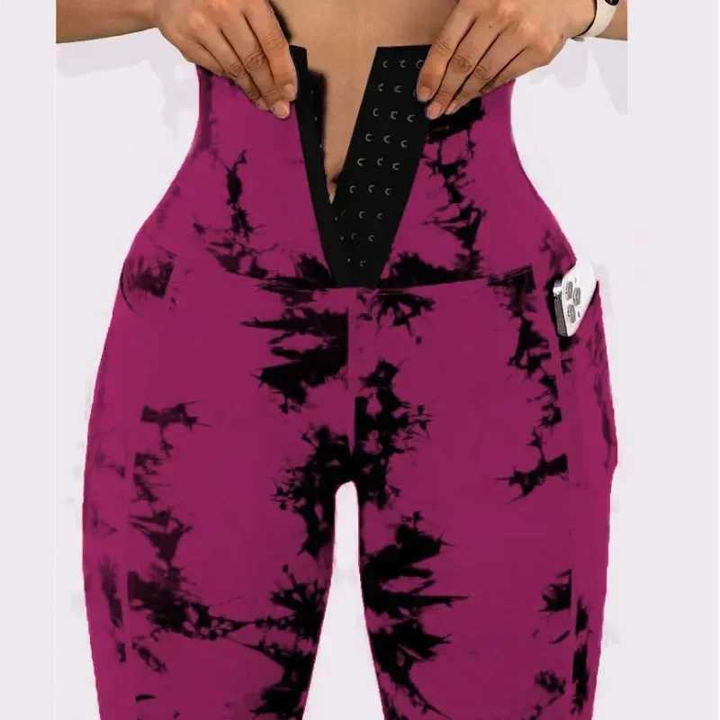 Womens Long Leg Fitness Yoga Pants Tight Fitness Running Network Patch Work Yoga Elastic Sports Tie Dyeing Pants LacotrivasC250425