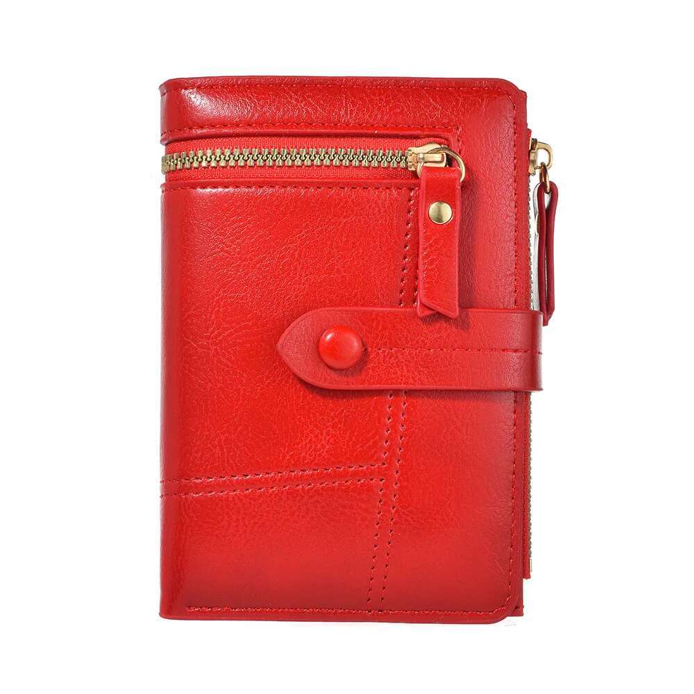 New Ladies Europe And America High Quality PU Leather Short Folding Purse Vertical Double Zipper Fashion Women's Wallet