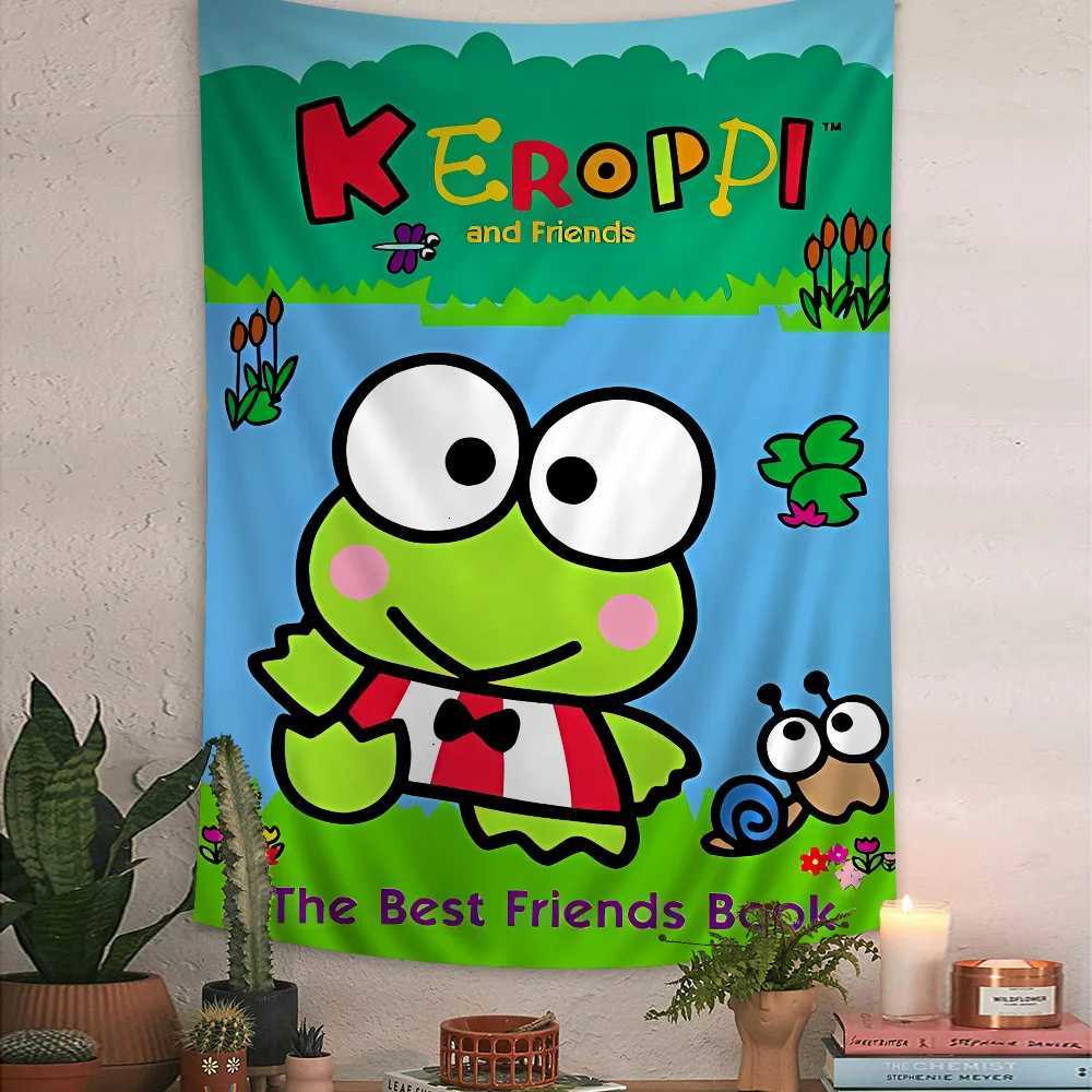 Cute K-Kero K-Keroppi Colorful Tapestry Wall Hanging Bohemian Wall Tapestries Mandala Wall Hanging SheetsM251125