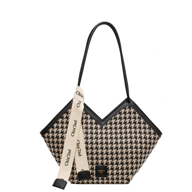 New Free Delivery Designer Shoes By 2025 2023 Fashionable Commercial Large Capacity Thousand Bird Grid Small Design Simple Shoulder Bag Handbag