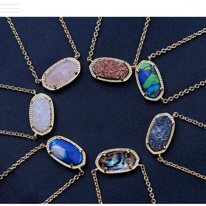 Kendraa Kendrick Scott Necklace Designer For Woman Luxury Gem Necklace Colorful And Multicolored Small Ks Necklace Collarbone Chain Light Luxury 2025 New 479