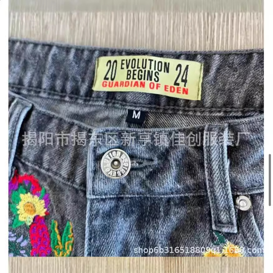 Gothic Punk Skull Letter Pattern Patchwork Shorts Men Y2k Streetwear Pants Hip Hop Fashion Denim Shorts Summer 250328