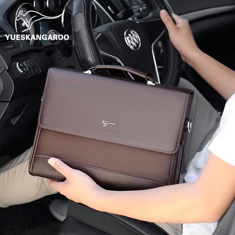Executives Briefcase For Men PU Leather Designer Business Fashion Handbag Shoulder Messenger Male Organizer for Documents BagT251125