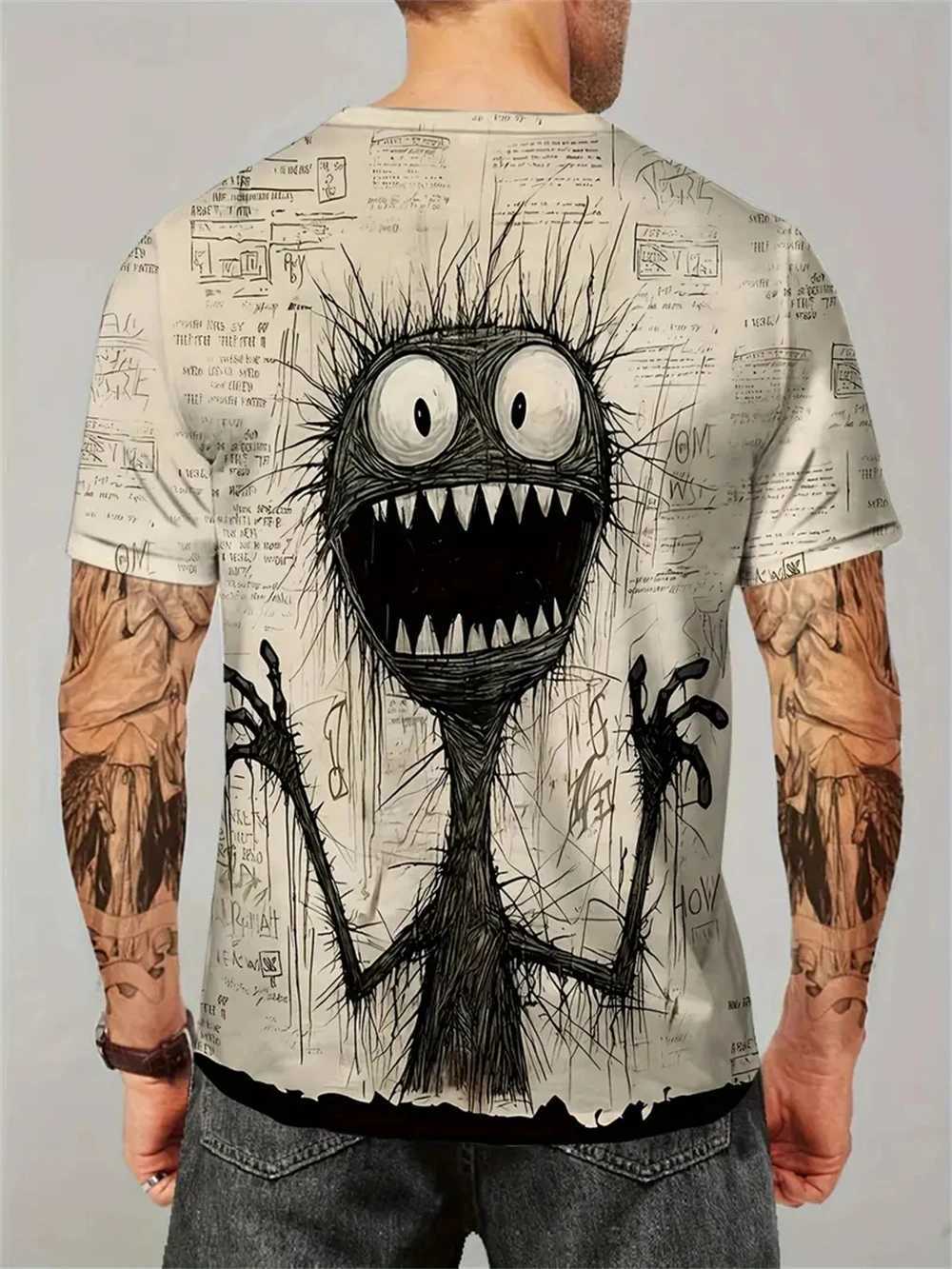 New summer mens retro T-shirt 3D printed funny graphic top mens casual short sleeved clothing fashionable street clothing W250425
