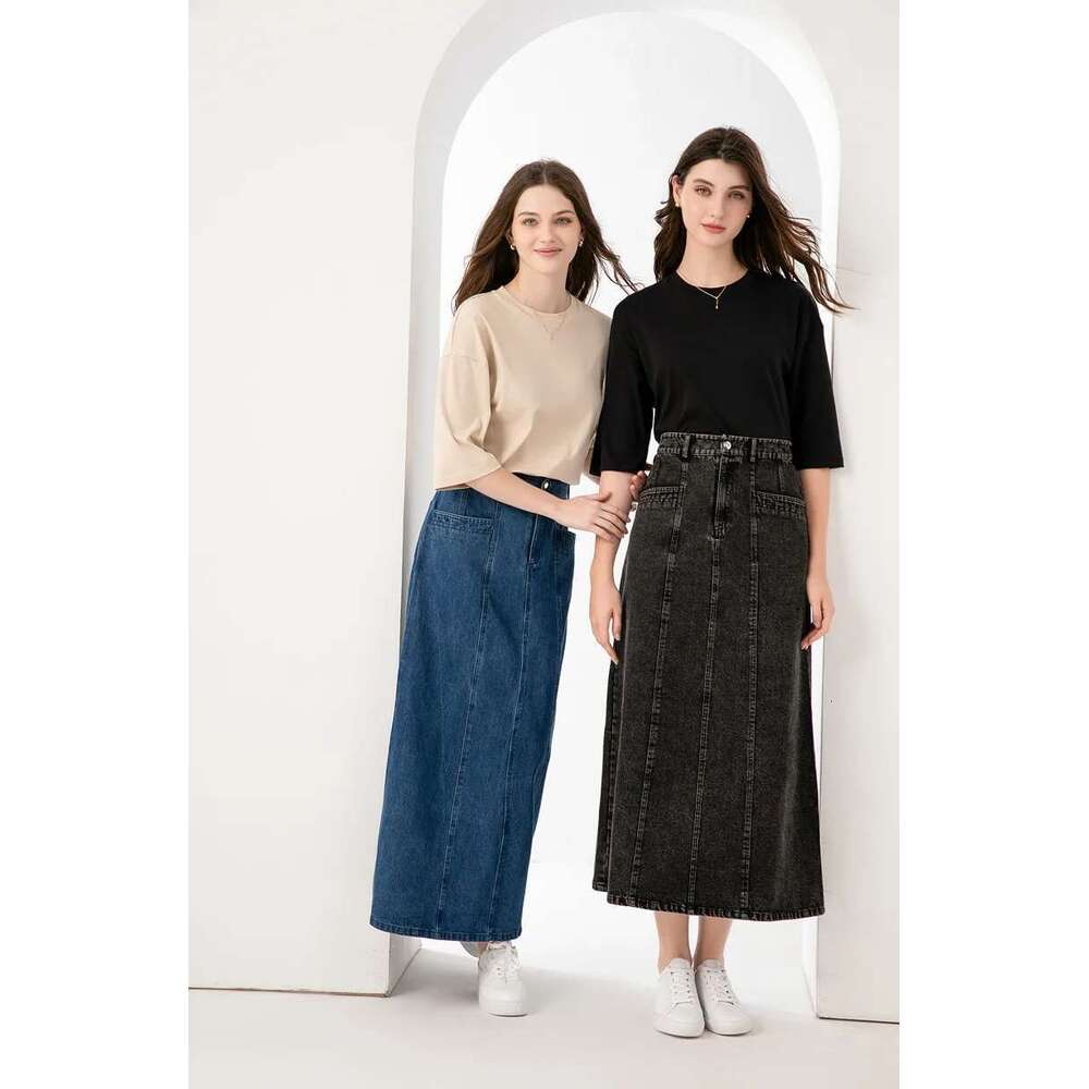 AS AW 2024 Spring Summer Maxi Denim Skirt For Woman Clothing No Any Stretch (Ship Out In 24 Hours)